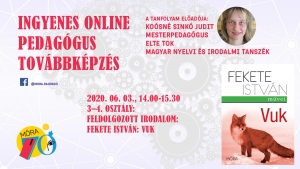 2 alkalmas, ingyenes online, interaktív pedagógus továbbképzés az ELTE TOK mesterpedagógusával, Koósné Sinkó Judittal