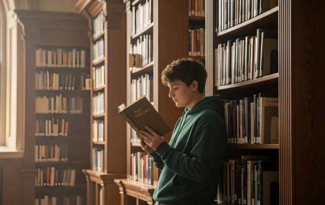 Kamasz a könyvtárban